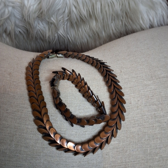 Rare Vintage Frank Rebajes Copper Necklace and Bracelet Set - Picture 3 of 15